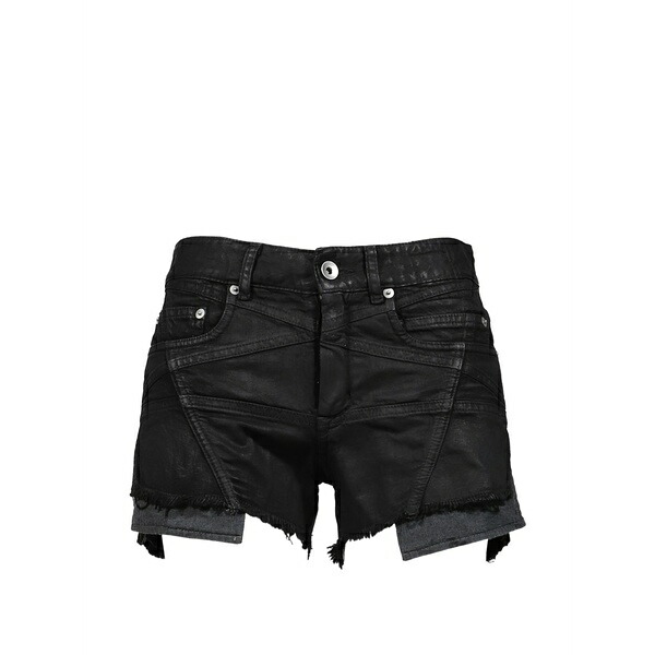 リックオウエンス レディース 心地よいズボン下 ボトムス Lana cut offs frayed shorts Black