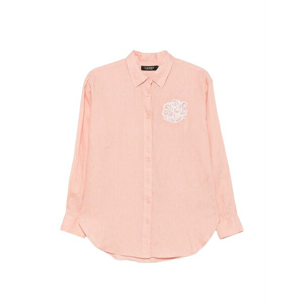 ラルフローレン レディース プルオーバー トップス Logo-embroidered shirt Pink