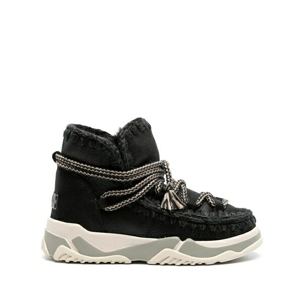 モウ レディース ブーツ シューズ Scoubidou leather ankle boots Black