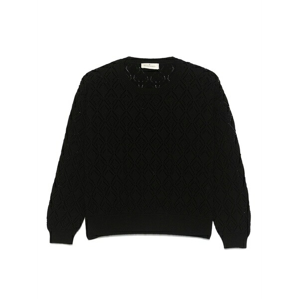ブルーノマネッティ レディース 編み物\u0026プルオーバー アウター Pointelle-knit sweater Black