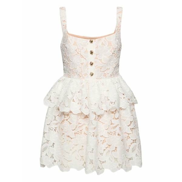 セルフ・ポートレイト レディース 衣装 トップス Frill button-detail mini dress White