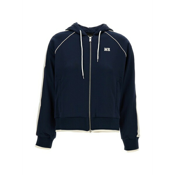 ウェールズ ボナー レディース パーカー・スウェットシャツ アウター Zip-up hoodie  Blue