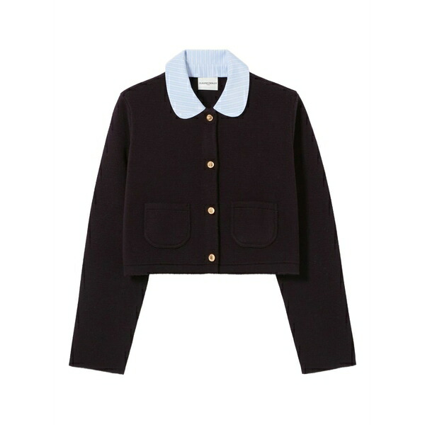 クローディピエルロ レディース ジレー アウター Collared button-up cardigan Blue