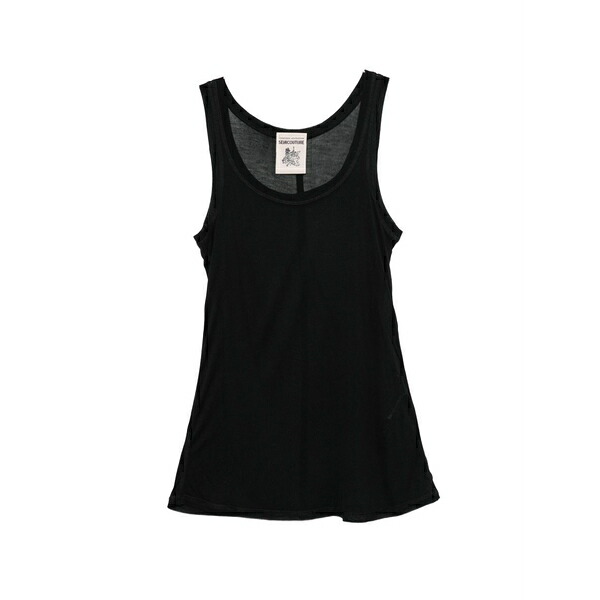 セミクチュール レディース カットソー トップス Scoop-neck vest top Black