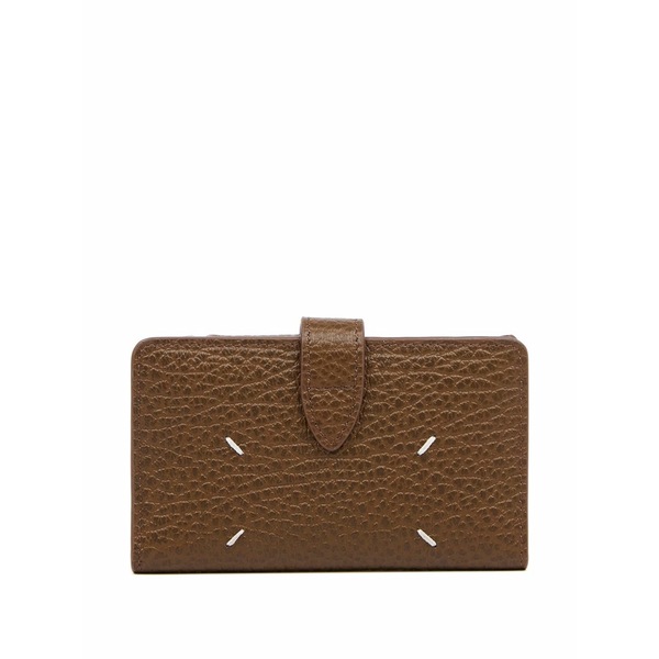 マルタンマルジェラ メンズ 銭入れ 添え物 Leather zip wallet  Brown
