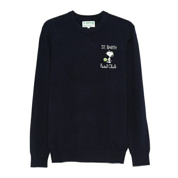 エムシーツーセイントバース メンズ 編み物\u0026プルオーバー アウター Heron light embry graphic sweater Blue