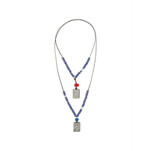 ディースクエアード メンズ 首飾り・チョー鉄道車両 付属物 Beaded pendant necklace Silver