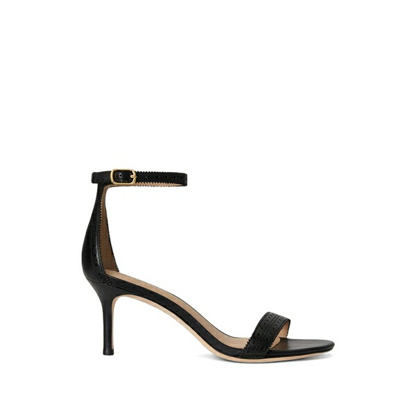ラルフローレン レディース サンダル シューズ Allie brogue-detail heeled sandals Black
