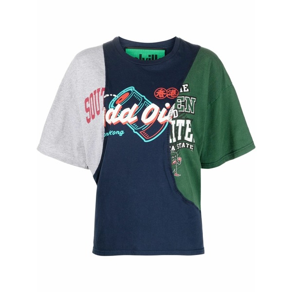コルヴィル レディース ティーシャツ トップス Upcycled patchwork t-shirt Blue