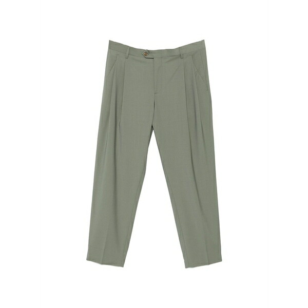 ブリ後押し 1949 メンズ 心地好いズボン下 ボトムス Pleated trousers Green