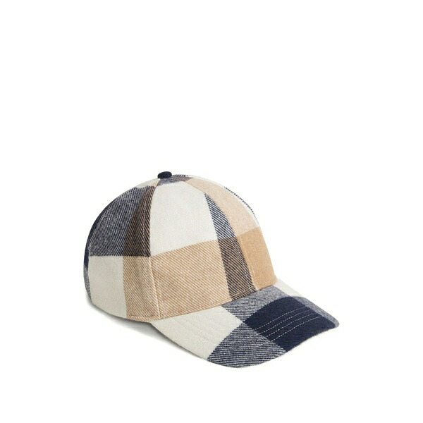 羊毛 一財産 メンズ 鳥打ち帽 付属物 Checked-pattern baseball cap Neutrals