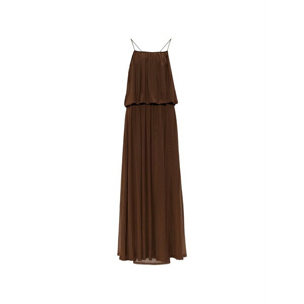 ゲタス レディース 衣裳 トップス Samera mesh tiered maxi dress Brown