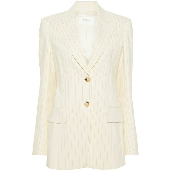 運動競技マックス レディース 上衣＆上衣 アウター Aversa pinstriped blazer Neutrals