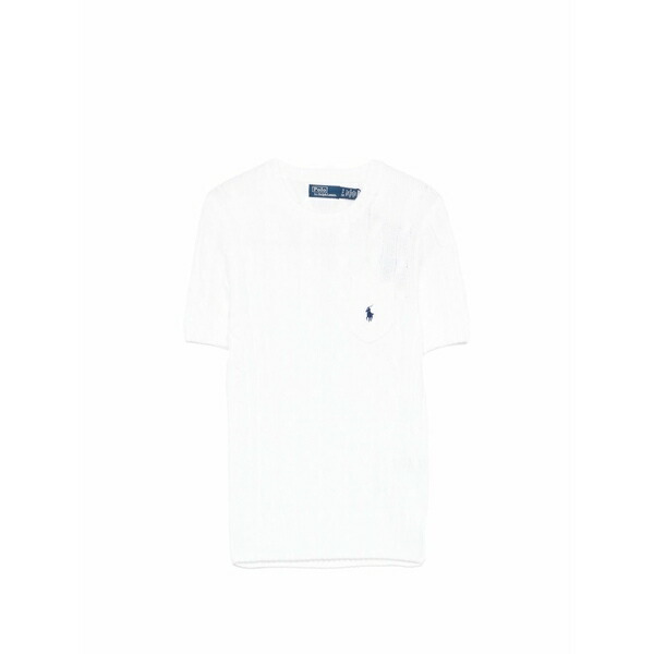 ラルフローレン レディース プルオーバー トップス Logo-detail t-shirt  White
