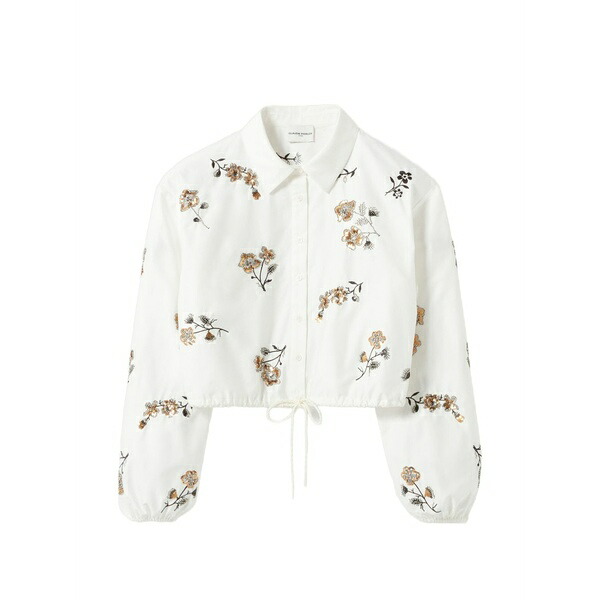 クローディピエルロ レディース シャツ トップス Floral drawstring shirt White|asty