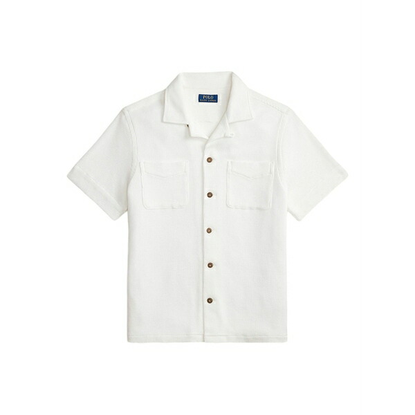 ラルフローレン メンズ シャツ トップス Waffle-knit patch-pockets shirt Neutrals