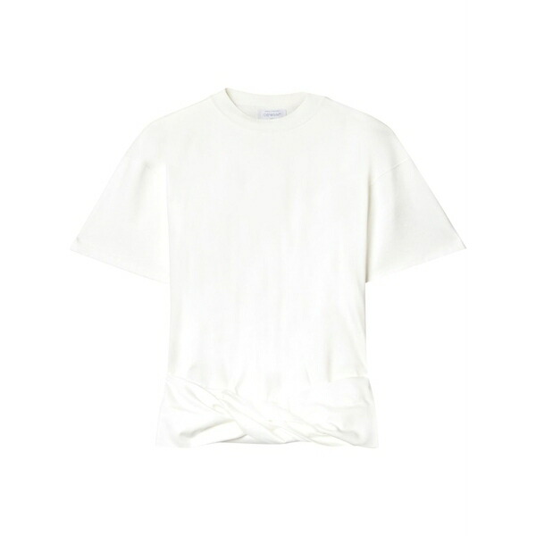 オフホワイト レディース Tシャツ トップス Arrows-motif twisted cotton shirt White｜asty
