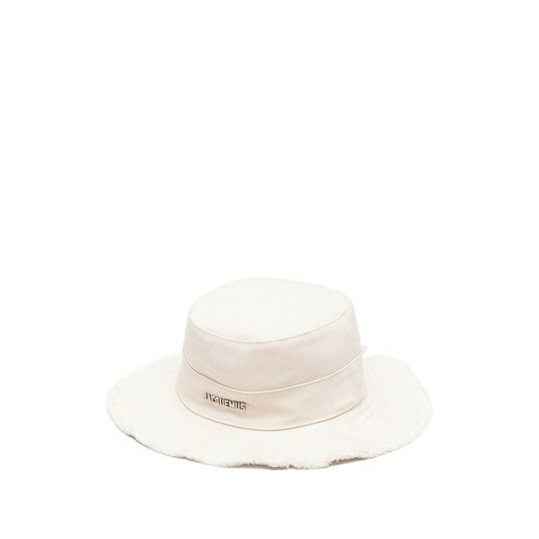 ジャクエムス メンズ 帽子 アクセサリー Frayed brim hat Neutrals