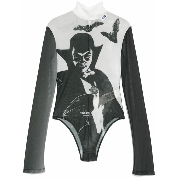 ジーシーディーエス レディース プルオーバー トップス Graphic-print bodysuit Black