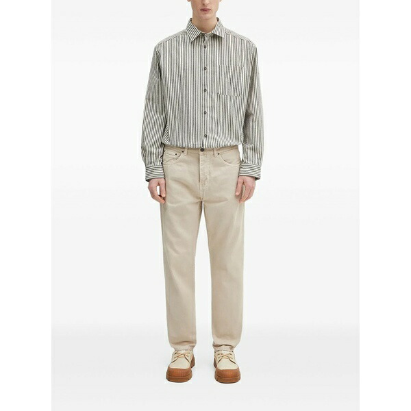 アーペーセー メンズ シャツ トップス Malo striped long-sleeve shirt Grey｜asty