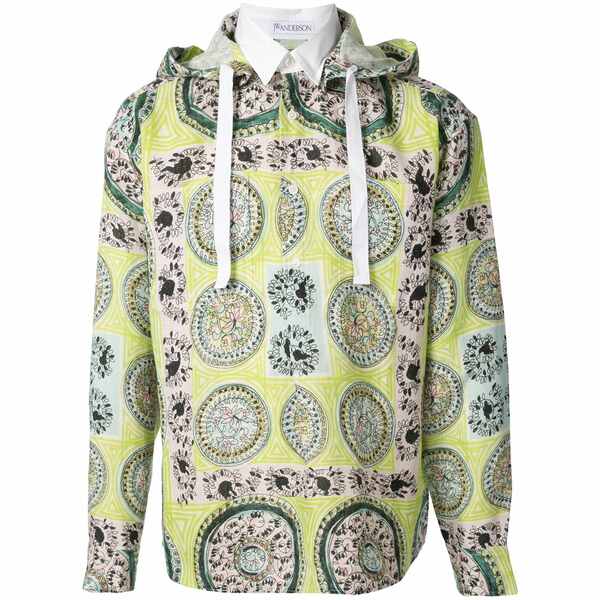 J.W.アンダーソン メンズ シャツ トップス Mystic paisley hooded shirt Green｜asty