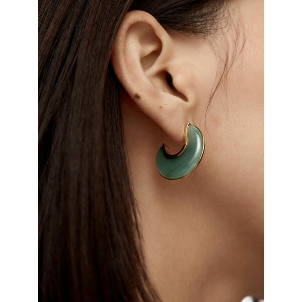 モニカヴィナダー レディース ピアス&イヤリング アクセサリー X kate young hoop earrings Gold|asty