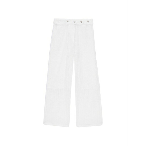 エムエスジイエム レディース カジュアルパンツ ボトムス Eyelet-embellishment trousers White｜asty