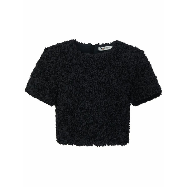 ポーツ 1961 レディース Tシャツ トップス Lightweight cropped top Black|asty