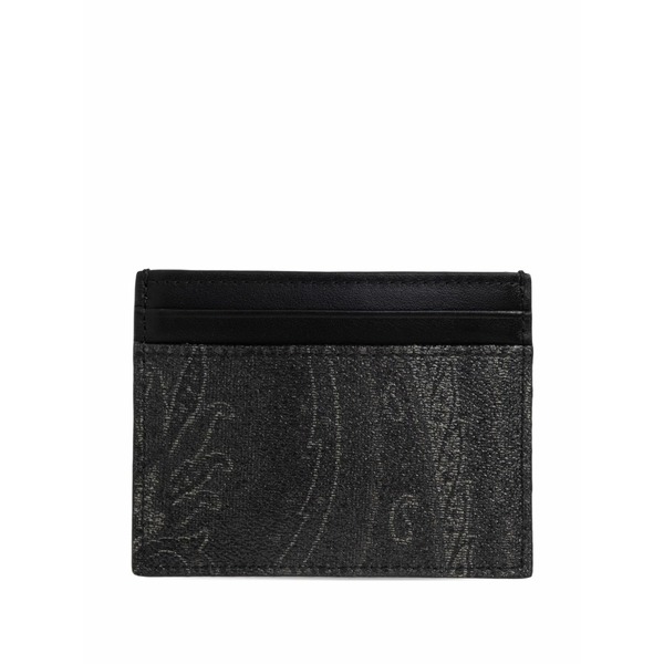 エトロ メンズ 札入れ 付属物 Paisley-patterned card holder Black メンズ財布-バッグ・小物・ブランド雑貨-財布・ケース
