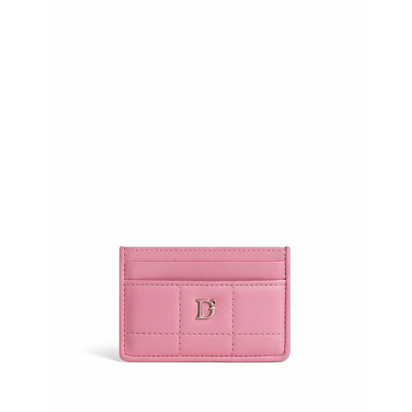 ディースクエアード レディース 紙入れ 付属品 Logo-plaque leather card holder Pink