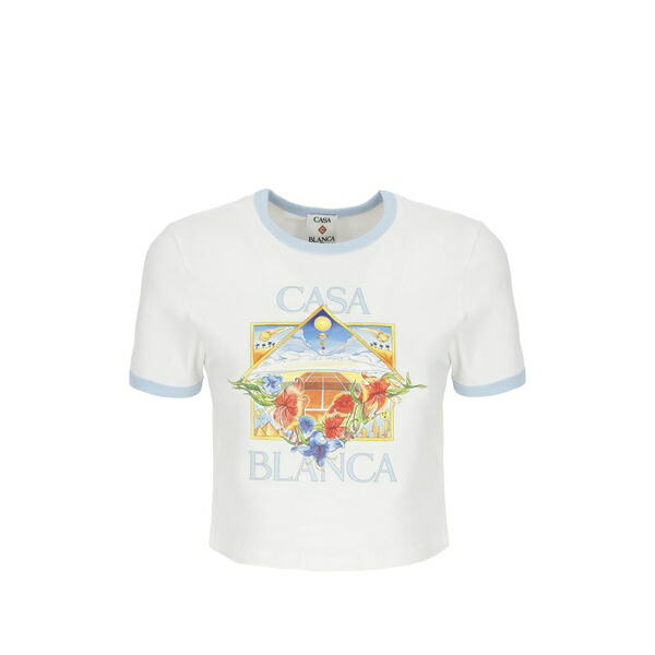 カサブランカ レディース プルオーバー トップス Graphic-print t-shirt White