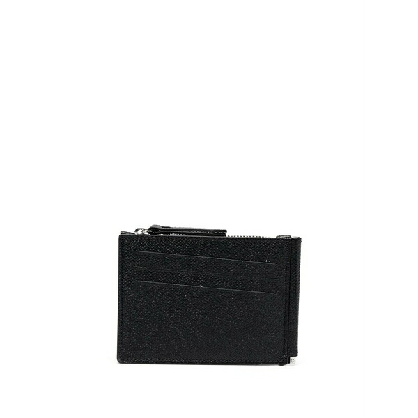 マルタンマルジェラ メンズ 紙入れ 付属品 Four stitches leather money clip wallet Black