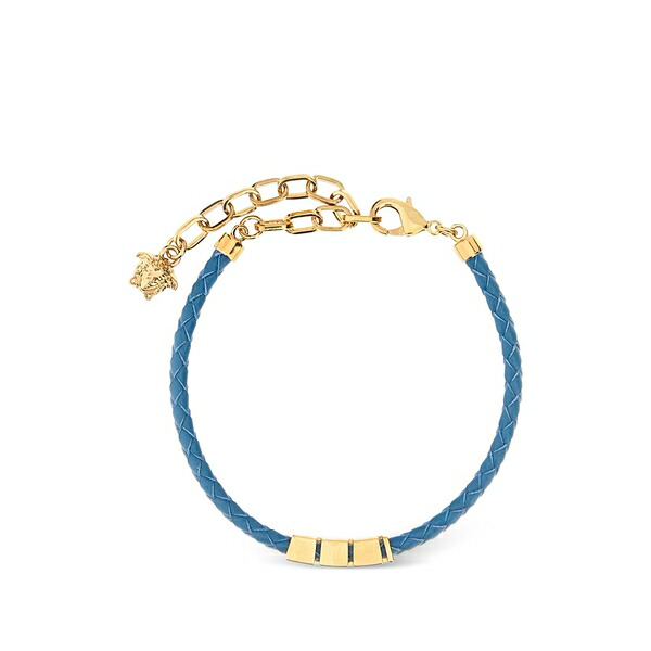 ヴェルサーチ メンズ ブレスレット・バングル・アンクレット 添え物 Leather bracelet Gold
