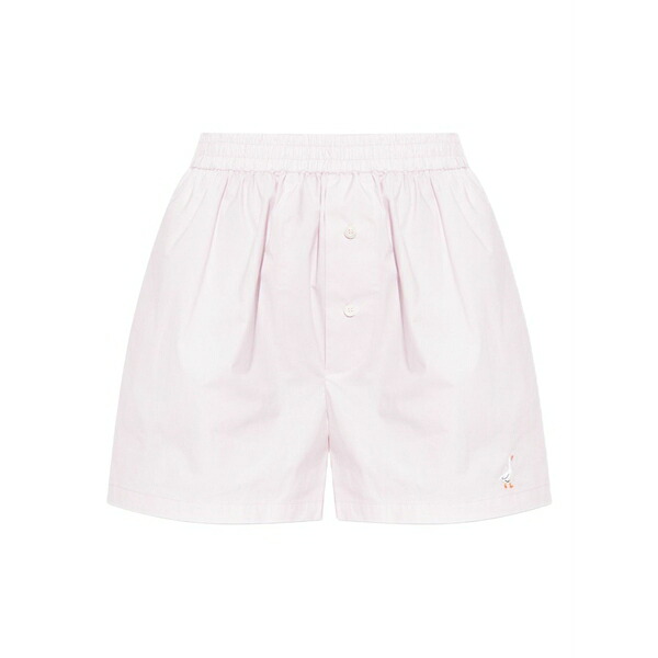 モスキーノ レディース カジュアルパンツ ボトムス Goose-embroidered shorts Pink｜asty