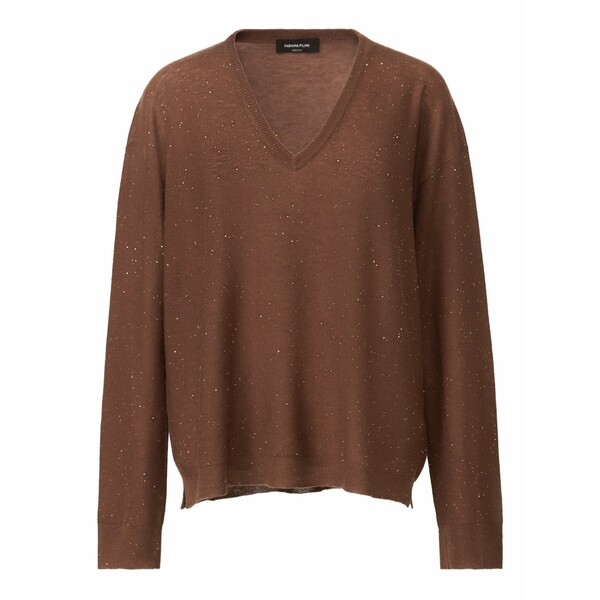 ファビアナ フィリッピ レディース ニット&セーター アウター Sequin-embellished v-neck jumper Brown｜asty