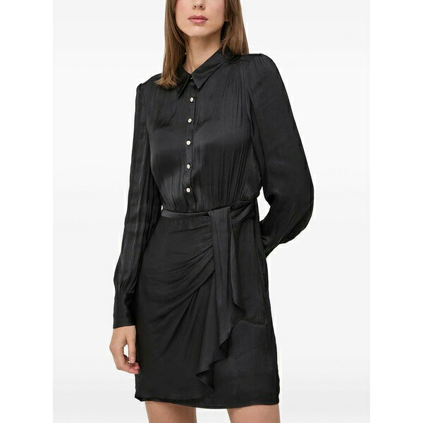 モーガンレーン レディース ワンピース トップス Tie-detail mini dress Black｜asty