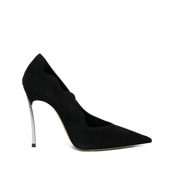 カサディ レディース パンプス シューズ Scalloped-edge pointed-toe pumps Black