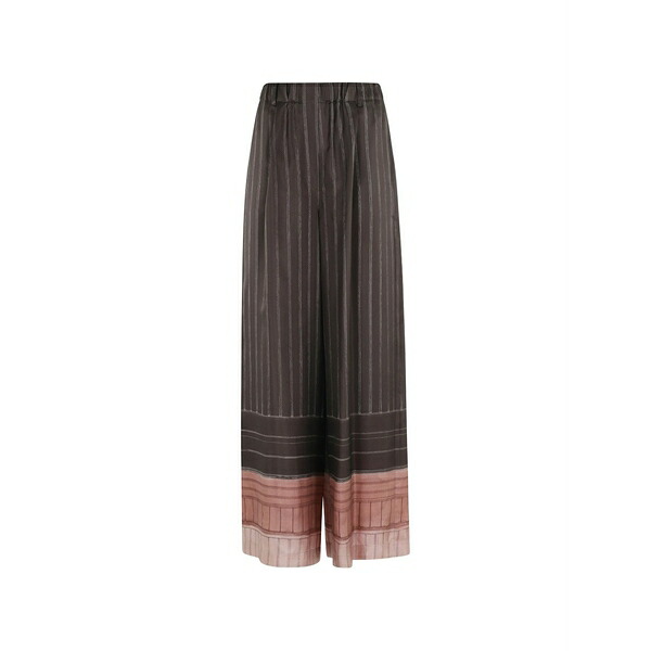 アリジ レディース カジュアルパンツ ボトムス Striped trousers Brown|asty