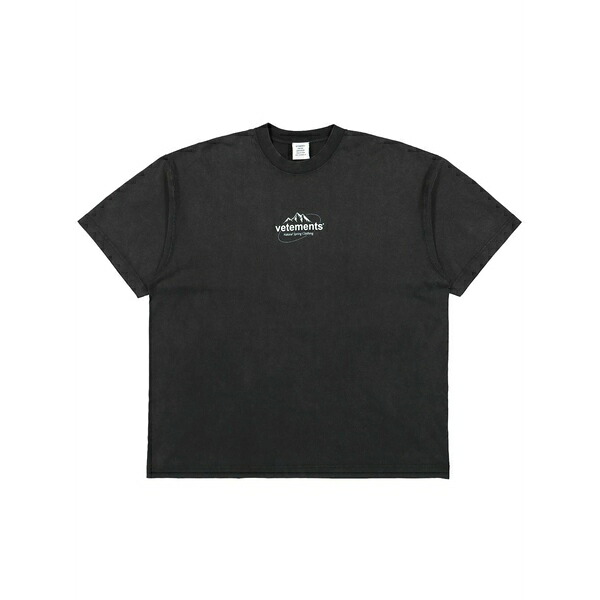 ヴェトモン メンズ ティーシャツ トップス Spring water logo t-shirt Black トップス-Tシャツ・カットソー