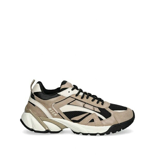 エムエスジイエム レディース スニーカー シューズ Panelled lace-up sneakers Grey レディース靴-靴