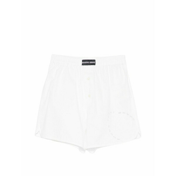 マリーン セル レディース カジュアルパンツ ボトムス Elasticated-waistband shorts White｜asty