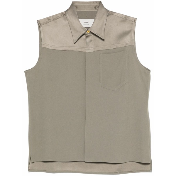 アミ レディース シャツ トップス Satin blouse Brown|asty