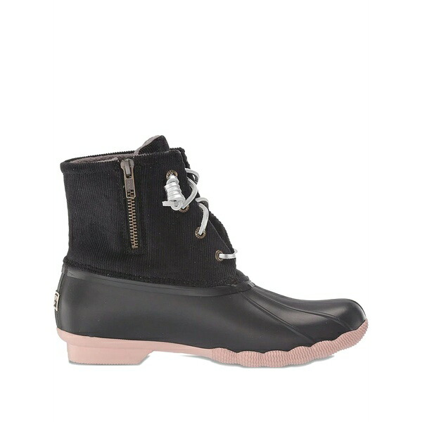 トップサイダー レディース ブーツ シューズ Saltwater corduroy lace-up boots Black|asty