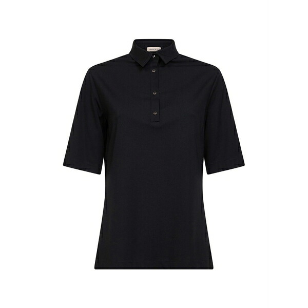 ブランカ ヴィータ レディース スポーツシャツ トップス Collar-placket polo shirt Black