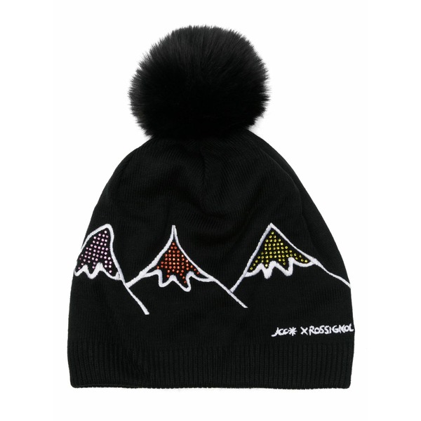 ロシニョール レディース 鳥打ち帽 付属物 X jcc crystal-embellished beanie hat Black