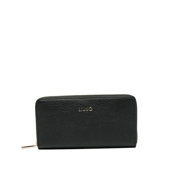 リュージョー レディース 紙入れ 付属品 Logo-plaque zip wallet Black