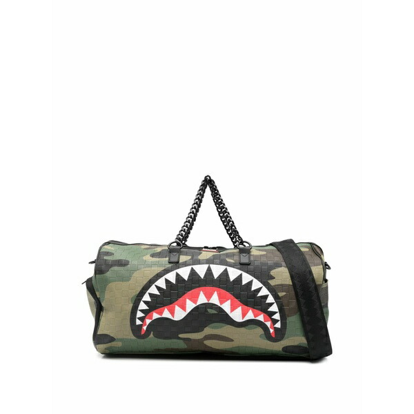 吹きつける地べた メンズ ボストンバッグ 御徒面子 Camouflage-pattern duffle bag Green