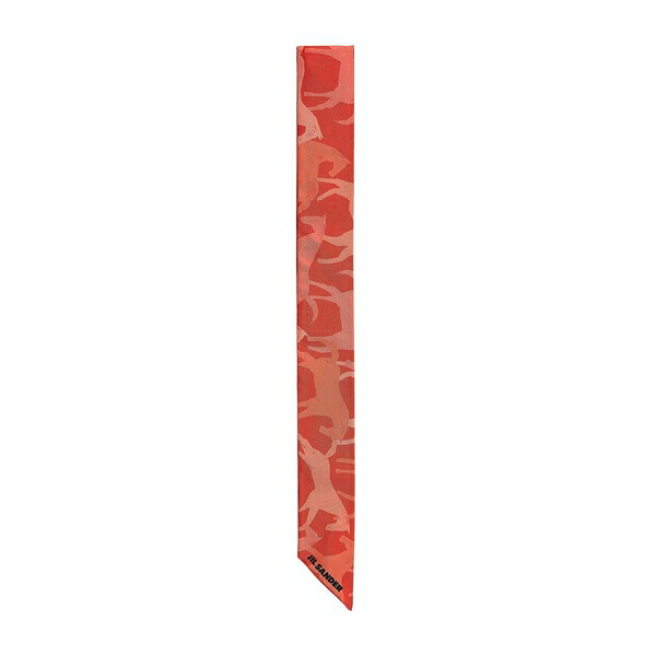 ジル・サンダー レディース マフラー・ストール・スカーフ アクセサリー Horse-print logo bandeau scarf Red｜asty