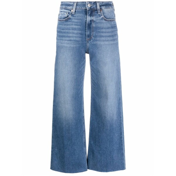 ペイジ レディース デニムパンツ ボトムス Anessa cropped wide-leg jeans Blue｜asty
