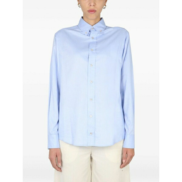 バランタイン レディース シャツ トップス Buttoned-up shirt Blue|asty